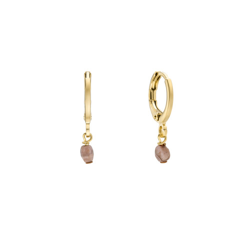 Peach Marble Gemstone Hoops, By Garance, tomfoolery