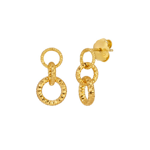Gold Sparkle Circle Drop Earrings, Frederic Duclos, tomfoolery