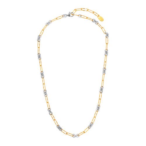 Silver & Gold Mixed Link Necklace, Frederic Duclos, tomfoolery