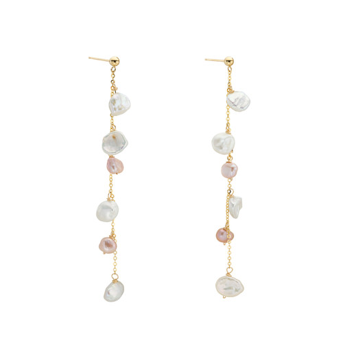 Gold Small Keshi Pearl Droplet Earrings, tf House - Pearls, tomfoolery