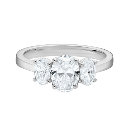 Lab Oval Diamond Three Stone Ring, tf House - Diamonds, tomfoolery