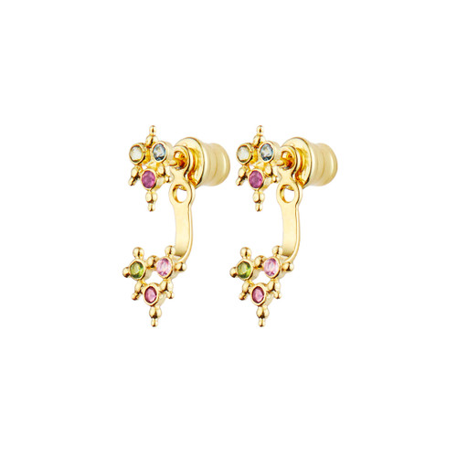 N° 579 Gold & Zircon Double Stud Earrings, Marie Laure Chamorel, tomfoolery