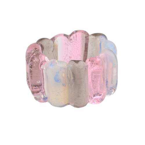 Pink Lollipop Ribbed Glass Ring, KEANE, tomfoolery