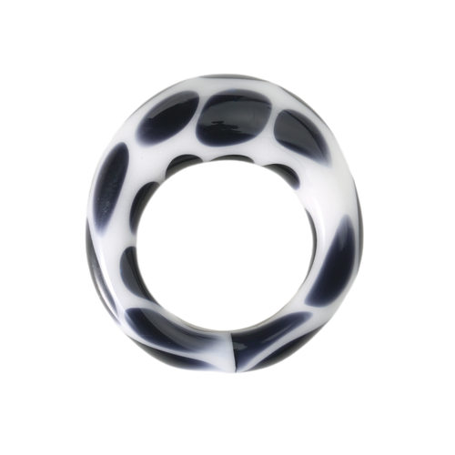 Jet Black Polka Dot Glass Ring, KEANE, tomfoolery