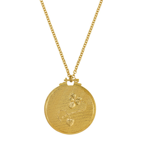 Gold Embroidery Loop Necklace, Alex Monroe, tomfoolery