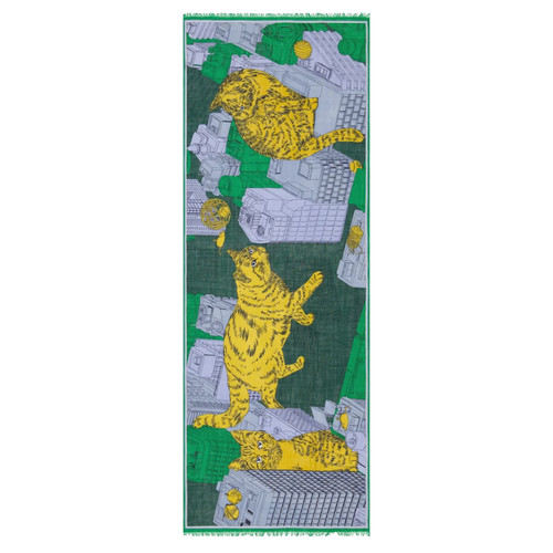 Tokyo 70 Printed Scarf Green, Inoui Editions, tomfoolery
