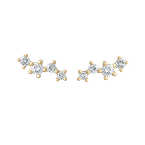 Gold & Diamond Scatter Linear Studs, tf House - Diamonds, tomfoolery