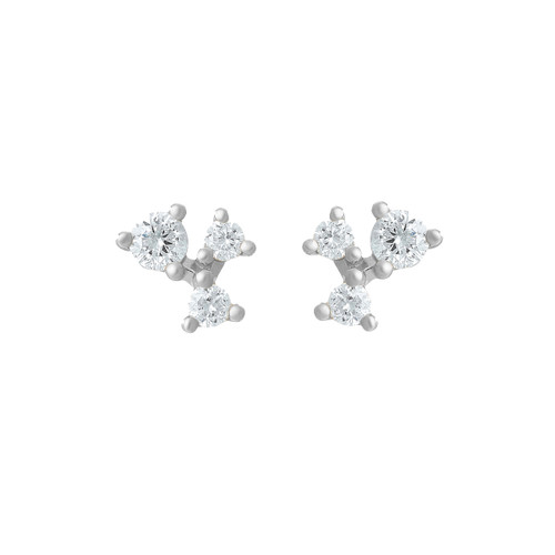 White Gold & Diamond Scatter Trio Studs, tf House - Diamonds, tomfoolery
