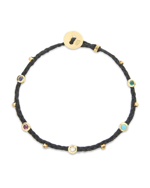 Gemstone Bezel Charms Bracelet, Scosha, tomfoolery