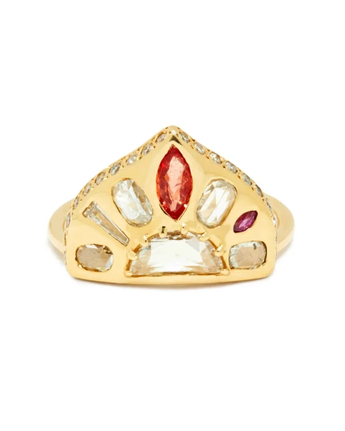 The Mariam Multi Gemstone Shield Ring, Scosha, tomfoolery