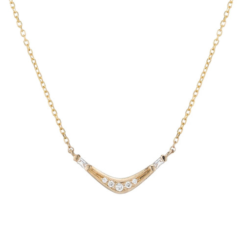 Diamond Baguette Wave Necklace, Jennie Kwon, Tomfoolery London