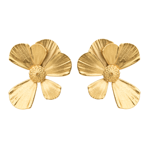 Gold Wildflower Ample Earrings, House of Vincent, tomfoolery