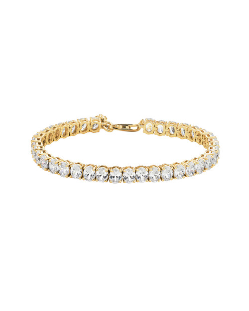 Gold Classic Oval Tennis Bracelet, tomfoolery