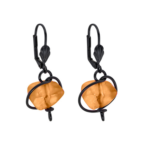 Orange Resin Nugget Earrings, Abra Couture, tomfoolery