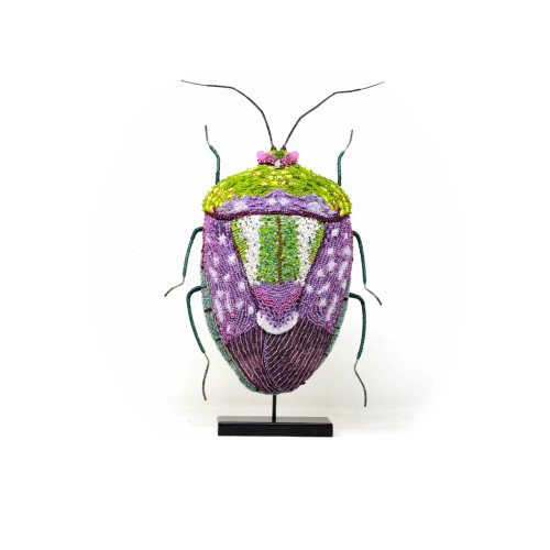 Birch Shield Bug Beaded Art Object, Trovelore, Tomfoolery London