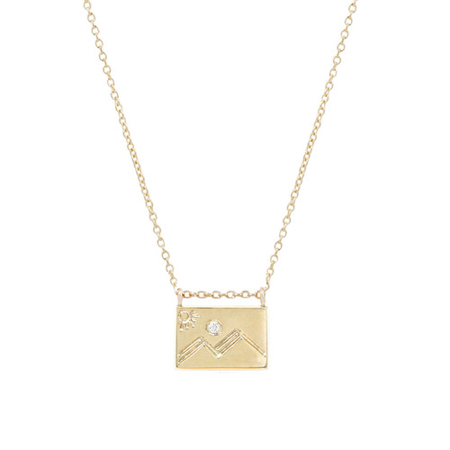 Gold Mountain Postcard Charm Necklace, Aili Jewellery, tomfoolery