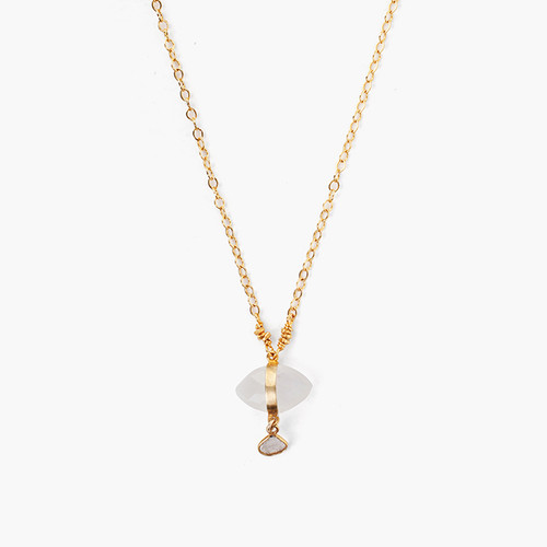 Moonstone Evil Eye & Sliced Diamond Charm Necklace, Chan Luu, tomfoolery