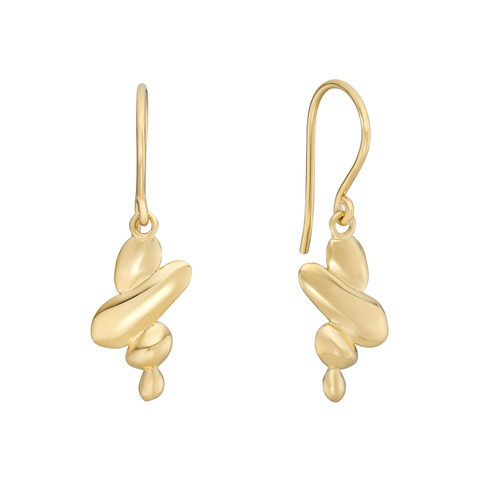 Gold Pebble Balance Drop Earrings, tf House - Pebble, tomfoolery London