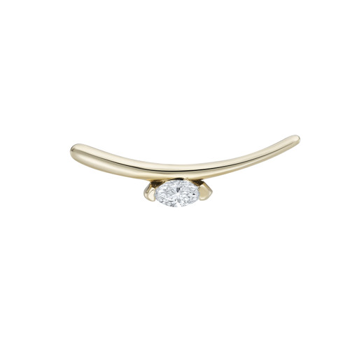 Balance Marquise Diamond Curved Stud, metier by tomfoolery