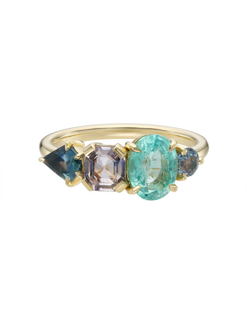 QUAD Emerald & Sapphire Four Stone Ring, tf house - Infinite, tomfoolery