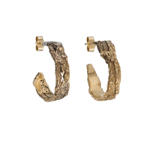Medium London Plane Bronze Hoops, Issy White, tomfoolery