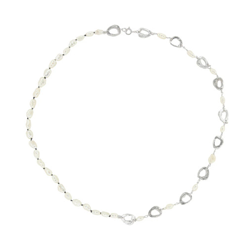 Leucia Silver & Freshwater Pearl Necklace, Loveness Lee, tomfoolery
