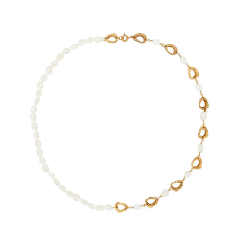 Leucia Gold & Freshwater Pearl Necklace, Loveness Lee, tomfoolery