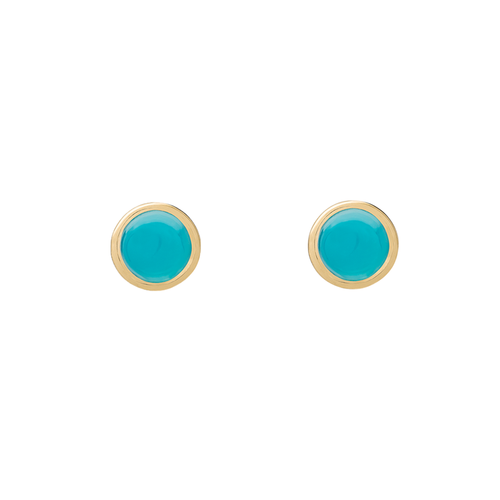 SOLO Bezel Turquoise Studs, tf House - Infinite, tomfoolery