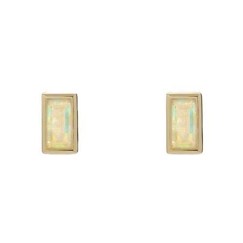 SOLO Bezel Opal Studs, tf House - Infinite, tomfoolery