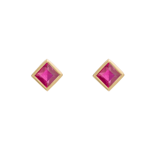 SOLO Bezel Ruby Studs, tf House - Infinite, tomfoolery