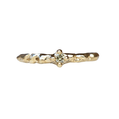 Skinny Champagne Diamond Coral Ring, Alice Clarke, tomfoolery