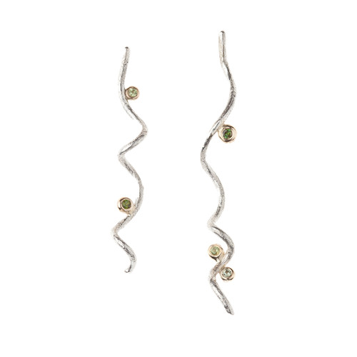 One-Of-A-Kind Corkscrew Willow Earrings, Issy White, tomfoolery