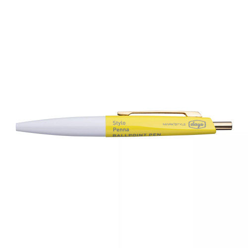 Mark's Style 'Days' White Yellow Mini Ballpoint Pen, MARKS'STYLE TOKYO, tomfoolery