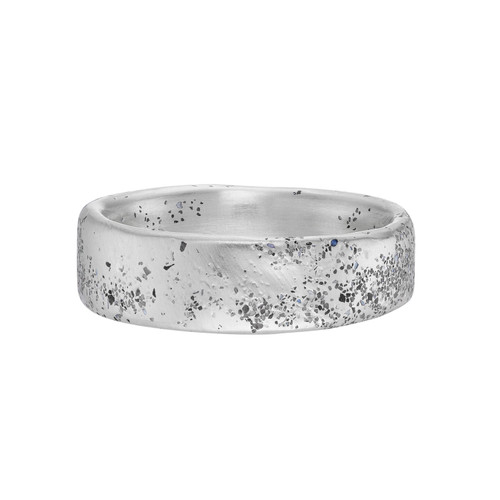 White Gold Wide Sand Scatter Band, Ami Pepper, tomfoolery