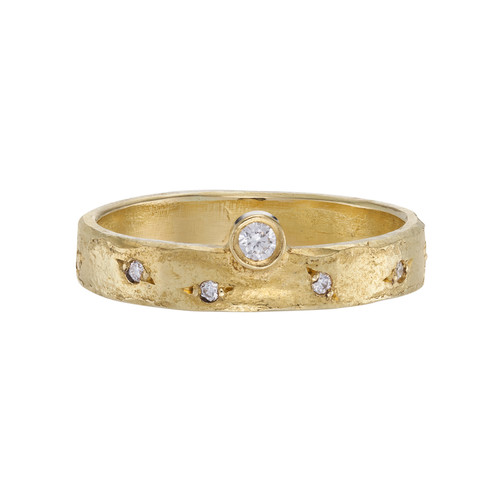 Textured Yellow Gold Diamond Band, Shimara Carlow, tomfoolery