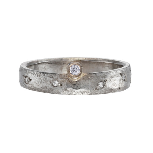 Textured White Gold Diamond Band, Shimara Carlow, tomfoolery