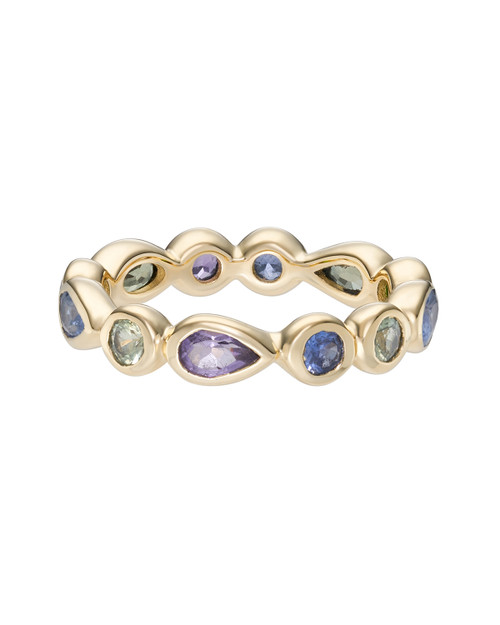 Blue Melange Mixed Cut Eternity Ring, tf House - Bands, tomfoolery