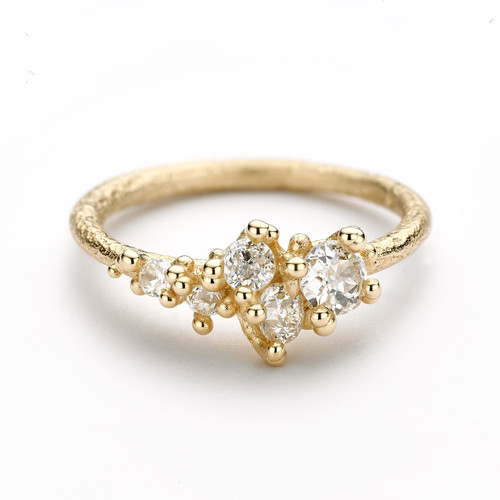 Antique Diamond Asymmetric Ring with Granules, Ruth Tomlinson, tomfoolery