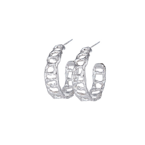 Coral Silver Hoops, Alice Clarke, tomfoolery