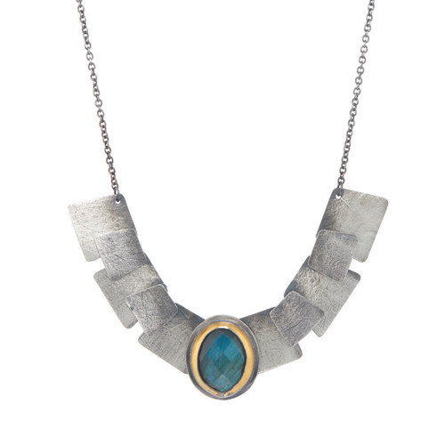 Labradorite Square Pivot Necklace, Austin Titus, tomfoolery