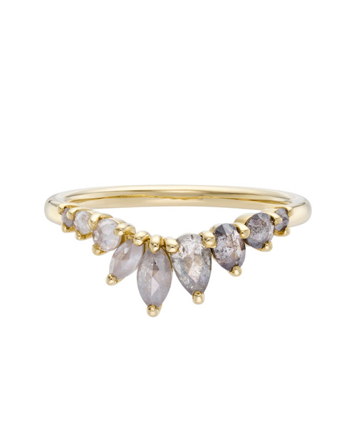 One-Of-A-Kind Salt & Pepper Diamond Tiara Ring, tf House - Bands, tomfoolery