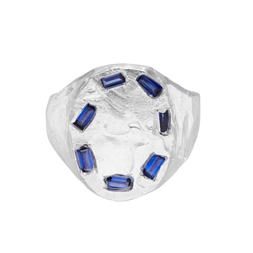 tf Exclusive Halo Blue Sapphire Signet Ring, The Ouze, tomfoolery