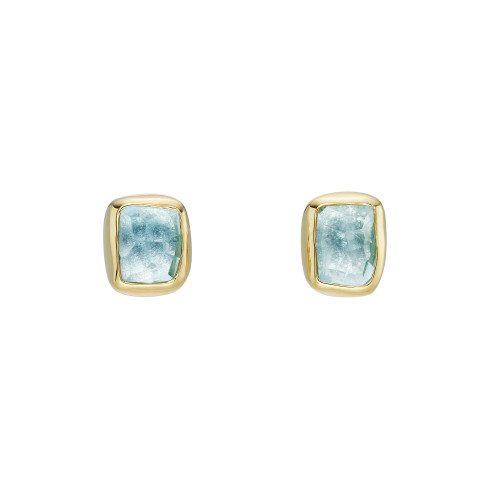 Mini Irregular Aquamarine Studs, Margoni, tomfoolery