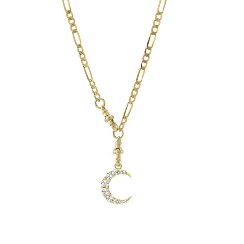Large Astra Rose Cut Crescent Pendant, metier by tomfoolery, tomfoolery