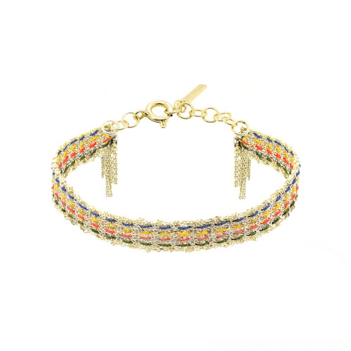 N° 364 Silver Multi "Eugene" Woven Silk Bracelet, Marie Laure Chamorel, tomfoolery