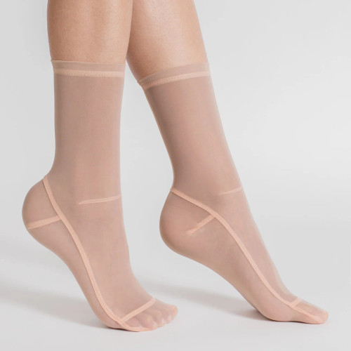 Solid Cream Mesh Socks , Darner Socks, tomfoolery
