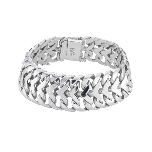 Silver Double Curb Chain Bracelet, Preloved, tomfoolery