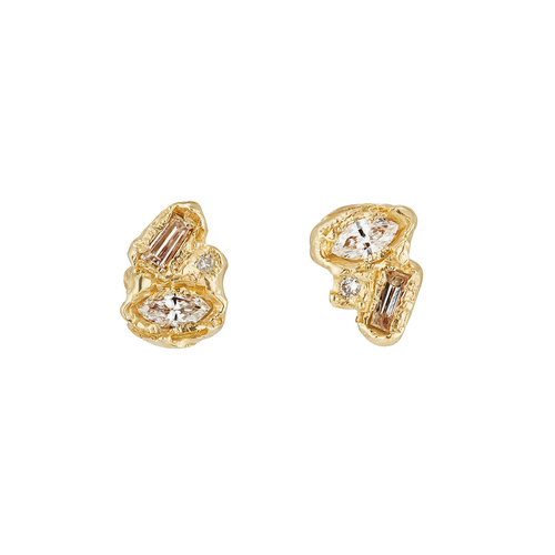 X Legacy Mixed Diamond Scatter Studs, Ellis Mhairi Cameron, tomfoolery