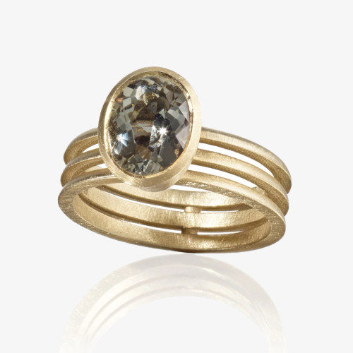Ivana Aquamarine Triple Band Ring, Sarah Straussberg, tomfoolery