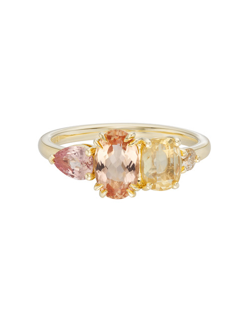 QUAD Peach Four Stone Ring, Infinite - By tf, tomfoolery